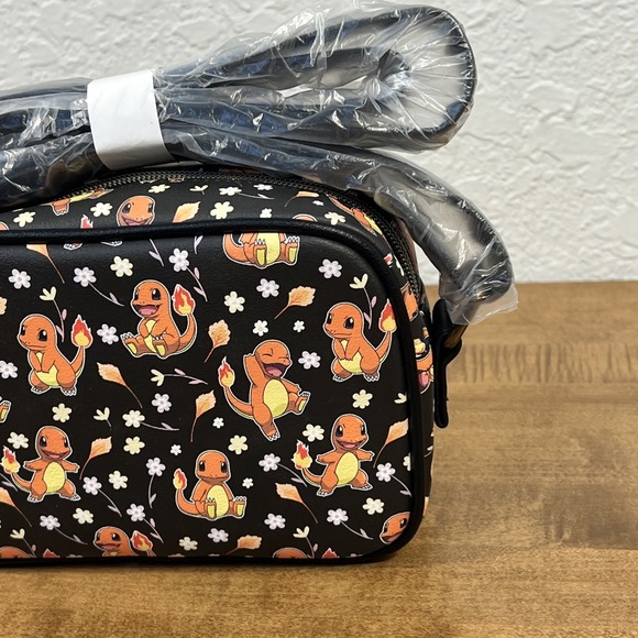 Loungefly Pokemon Charmander Black Floral Crossbody Bag NWT - Picture 8 of 13